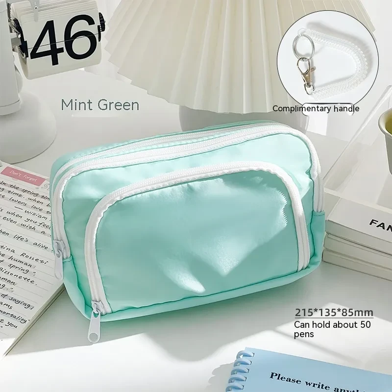 Double Layer Pencil Case For High-capacity Exam Stationery