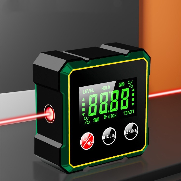 4-Side Magnetic Digital Angle Gauge with Laser