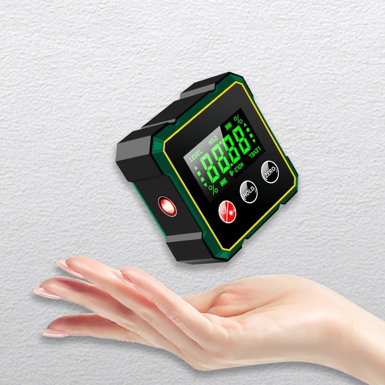 4-Side Magnetic Digital Angle Gauge with Laser