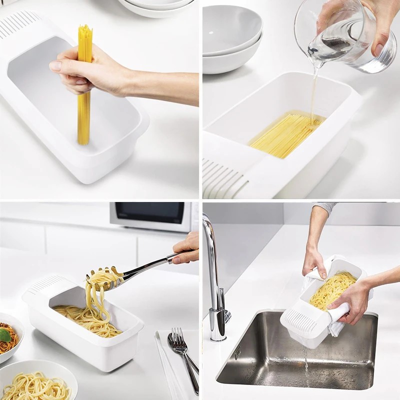 Microwave Noodles Pasta Cooker with Strainer