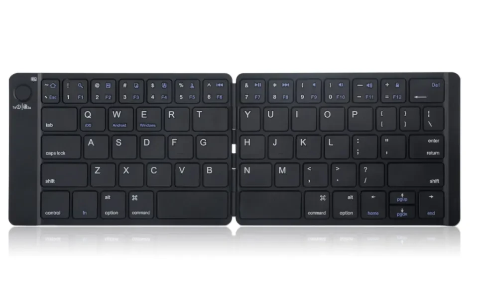 Leather Surface Wireless Mini Bluetooth Folding Keyboard Laptop Tablet Phone Keyboard