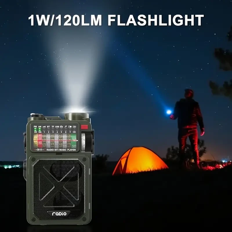 Compact Vintage-Style Emergency Radio with LED Display