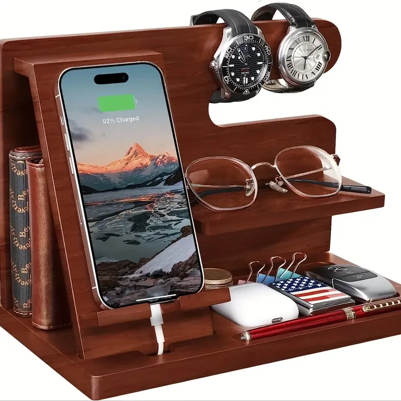 Wood Phone Docking Station for Men