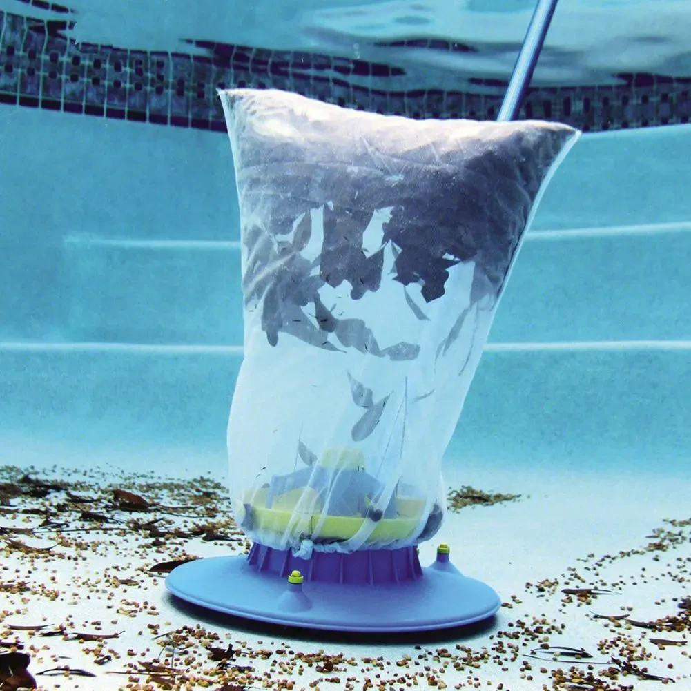 Swimming Pool Suction Head Collecting And Cleaning Leaves At The Bottom Of The Pool