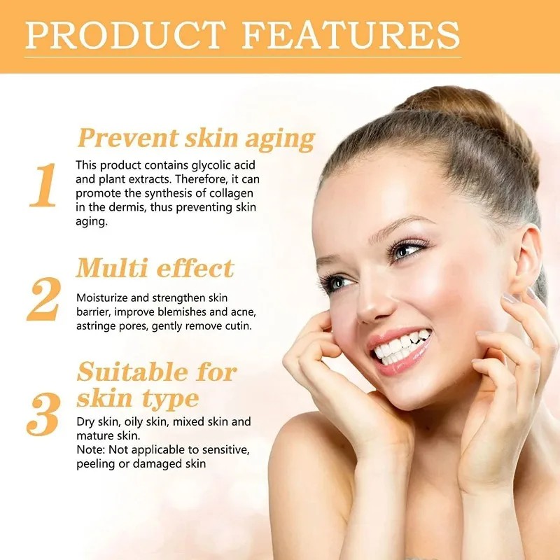 Glycolic Acid 7% Toning Solution - Acne Removal, Skin Moisturizing, Rejuvenating Lotion, and Gentle Exfoliating Toner