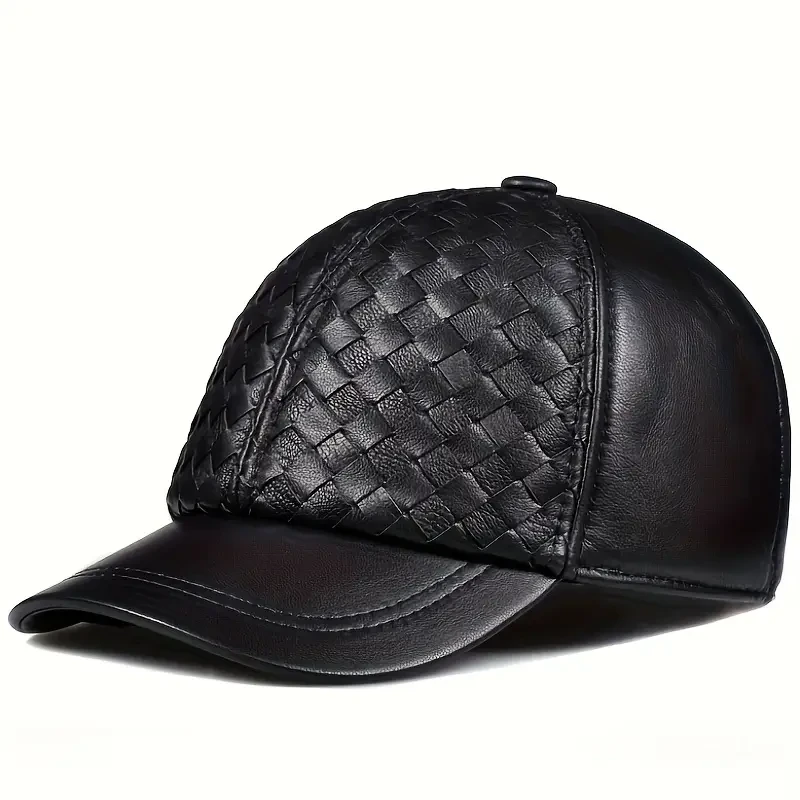 Luxurious Black Sheepskin Baseball Cap
