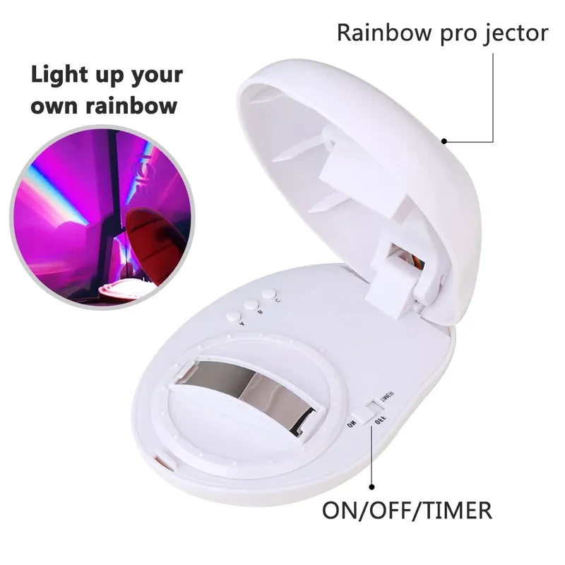 Egg-Shaped Table Lamp Rainbow Projection Lamp LED Color Night Light 3 Modes Projector