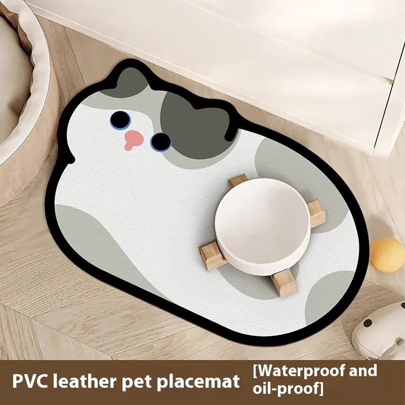 Cartoon Pet Leather Placemat Wear-resistant Disposable