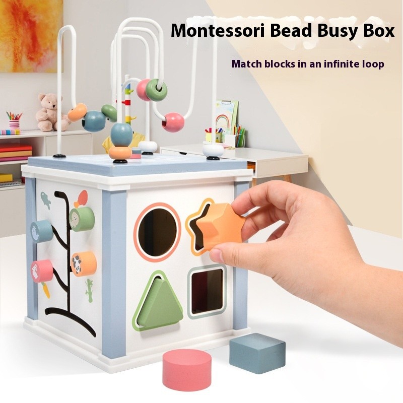 Wooden Busy Box Early Childhood Education Multifunctional