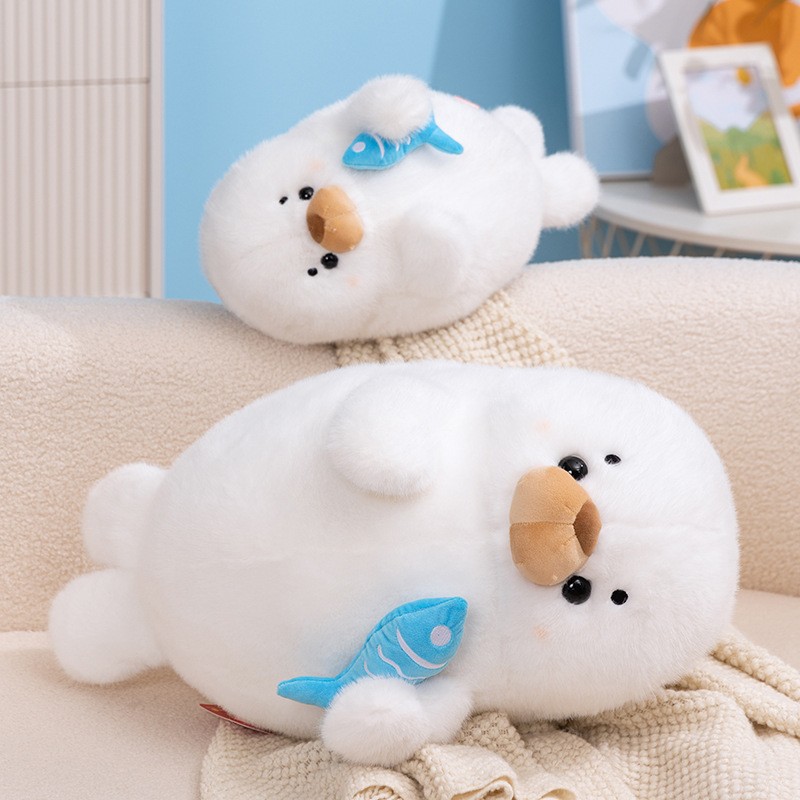 Cute Standing Seal Plush Doll Soothing Sleeping Pillow