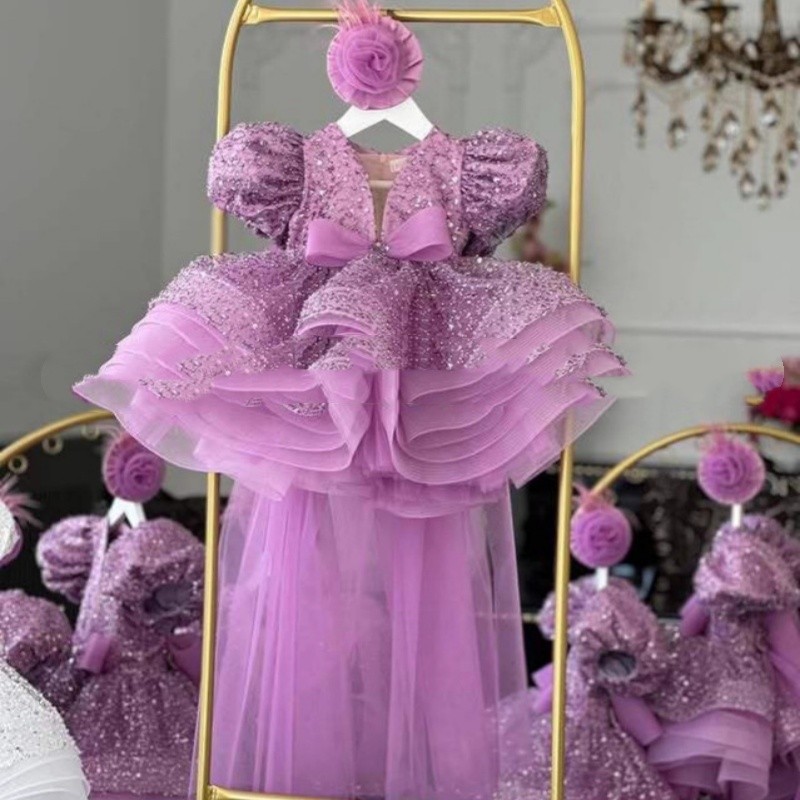 Children's Purple Short Sequined Pettiskirt Fashion