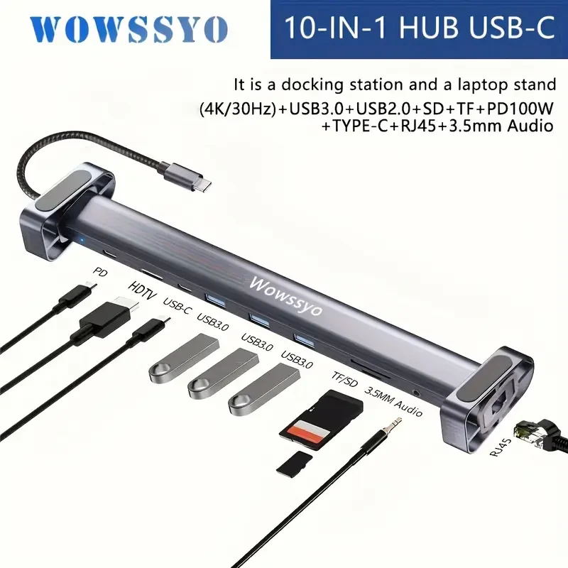 10-in-1 Wowssyo USB C Docking Station