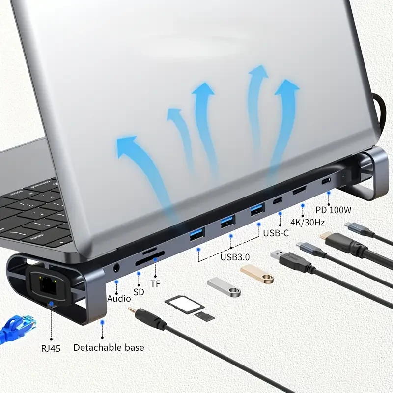 10-in-1 Wowssyo USB C Docking Station