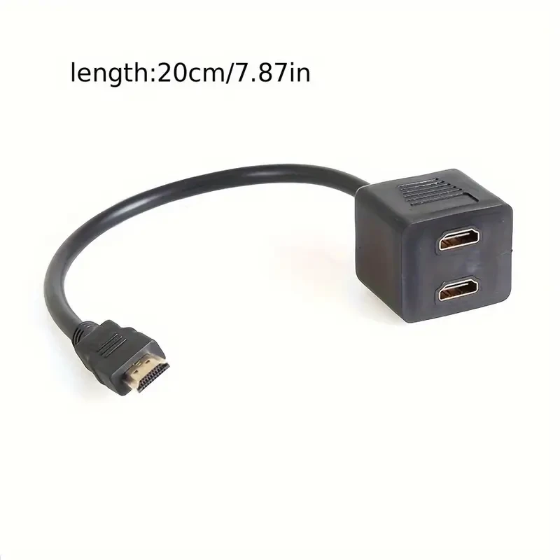 1-in-2 HDTV Splitter Cable | Gold-Plated 1080P Dual TV Adapter