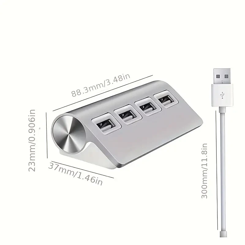 Aluminum USB 3.0 2.0 Hub Multi-USB Splitter Adapter