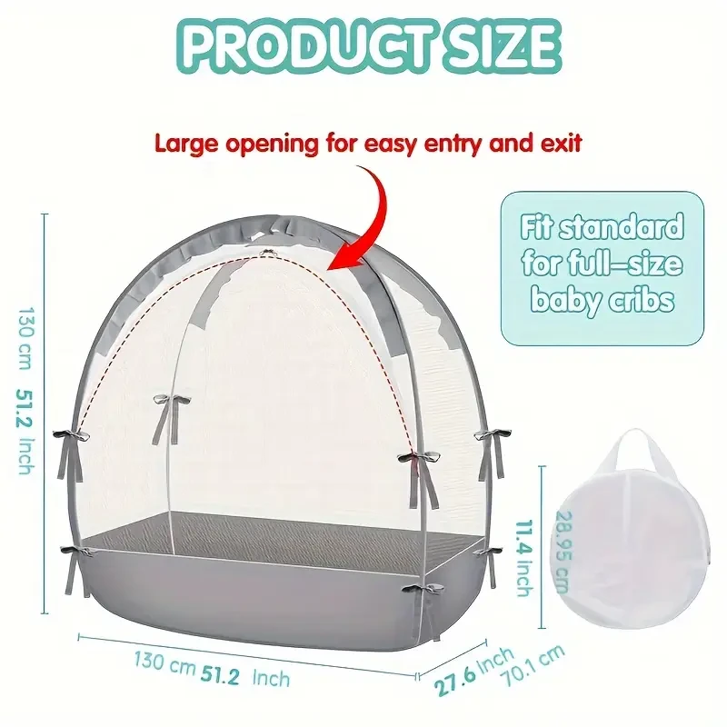 Pink Crib Tent with Breathable Mesh & Durable Frame