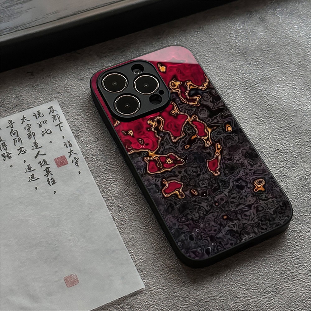 Niche Dark Lava Glass Shell Mobile Phone Protective Case