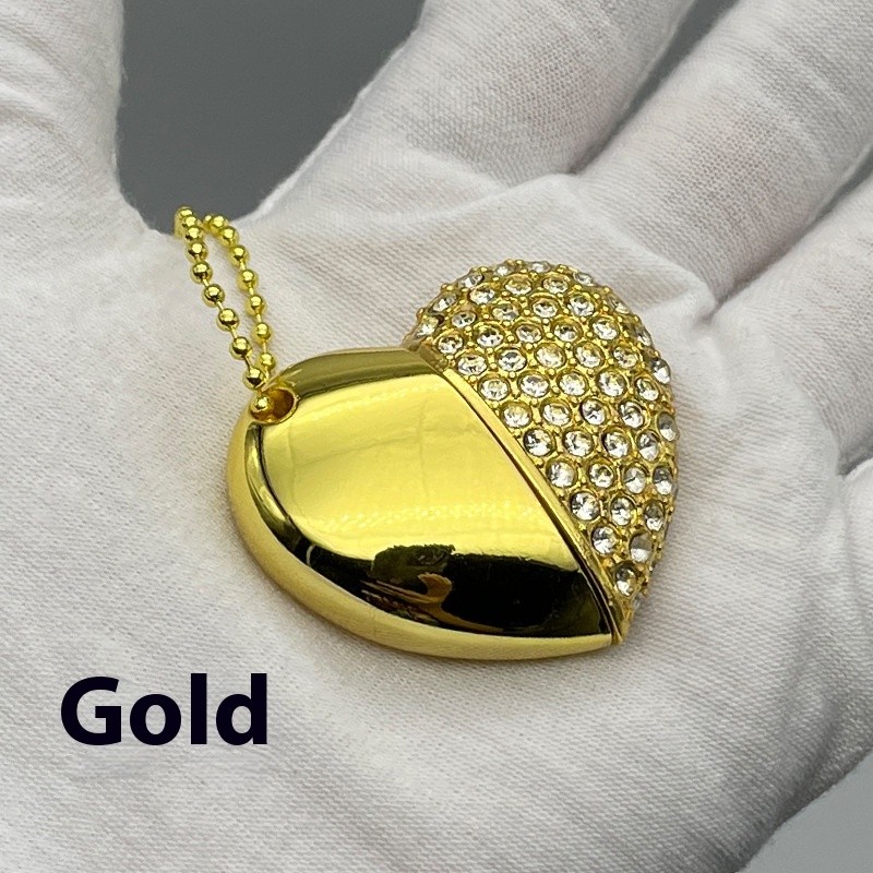Fashion Personality Brick-inlaid Heart-shaped U Disk