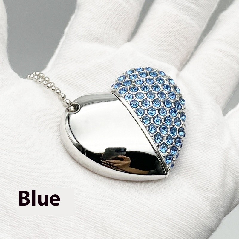Fashion Personality Brick-inlaid Heart-shaped U Disk