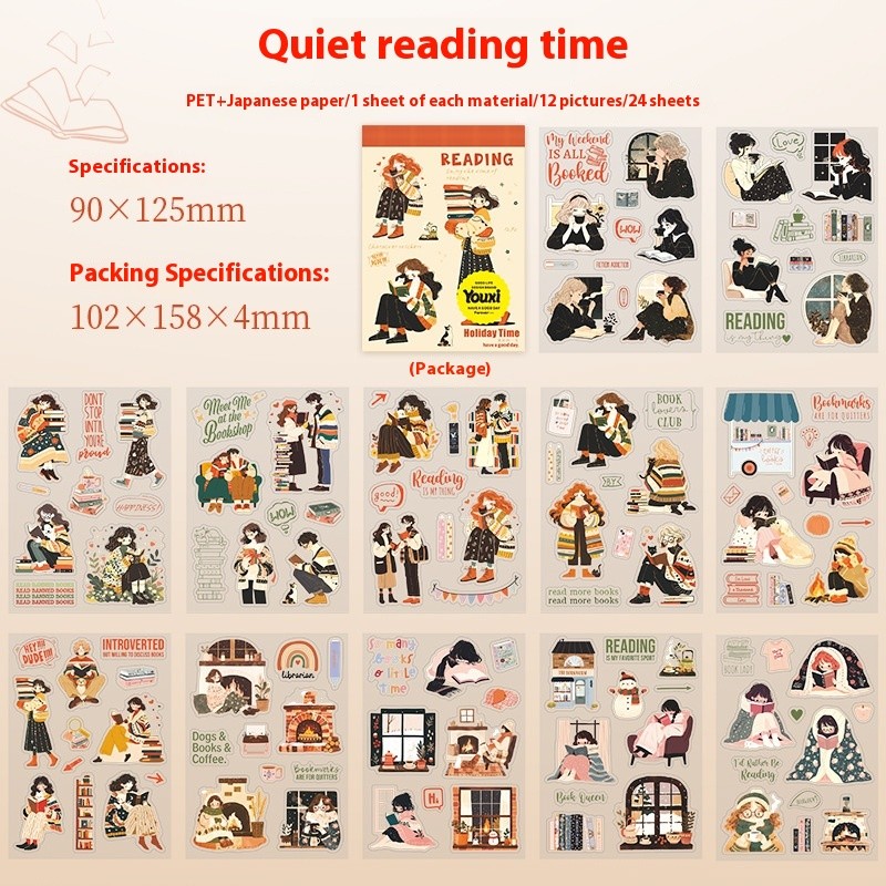 Beautiful Day Double Material Character Landscape Sticker Book