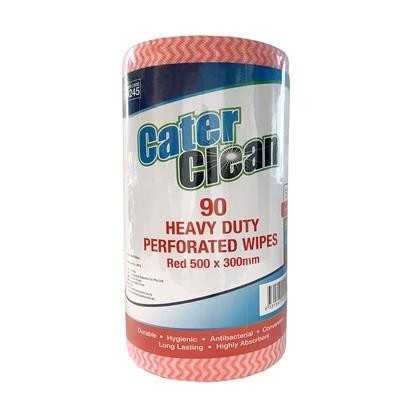 Wipes Heavy Duty Perforated Red 500X300Mm