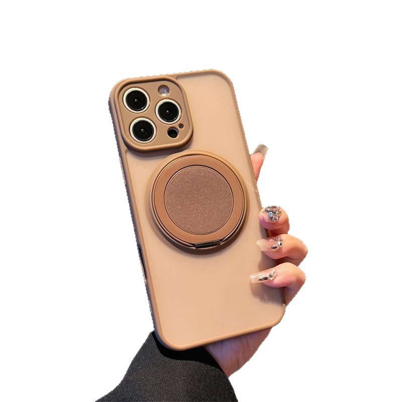 Skin-sensitive Magnetic Rotating Bracket Frosted Drop-resistant Phone Case