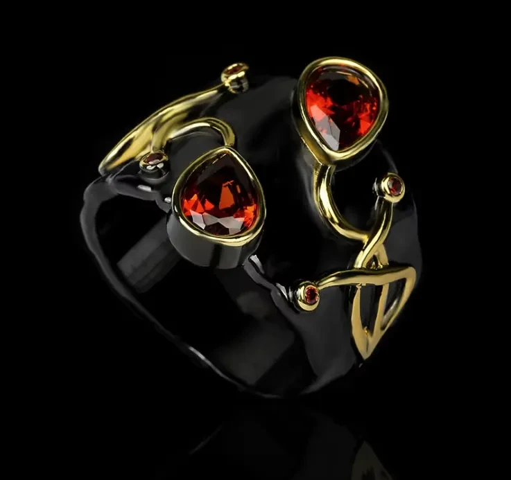 Fashionable And Retro Women's Straight-pull Oval Ring
