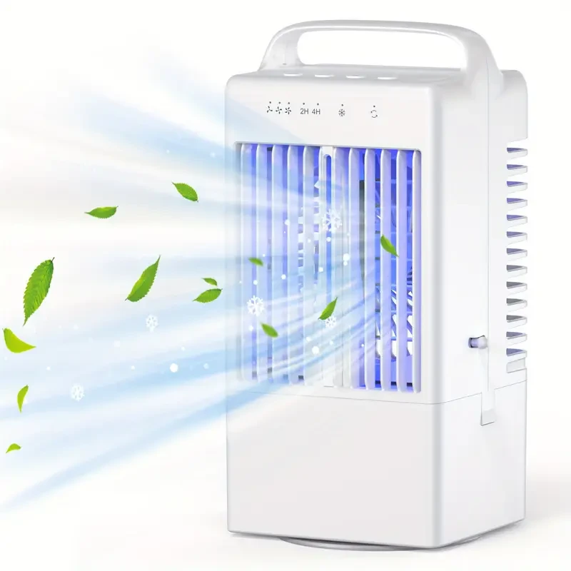 Portable USB Air Conditioner & Fan with 7-Color Night Light