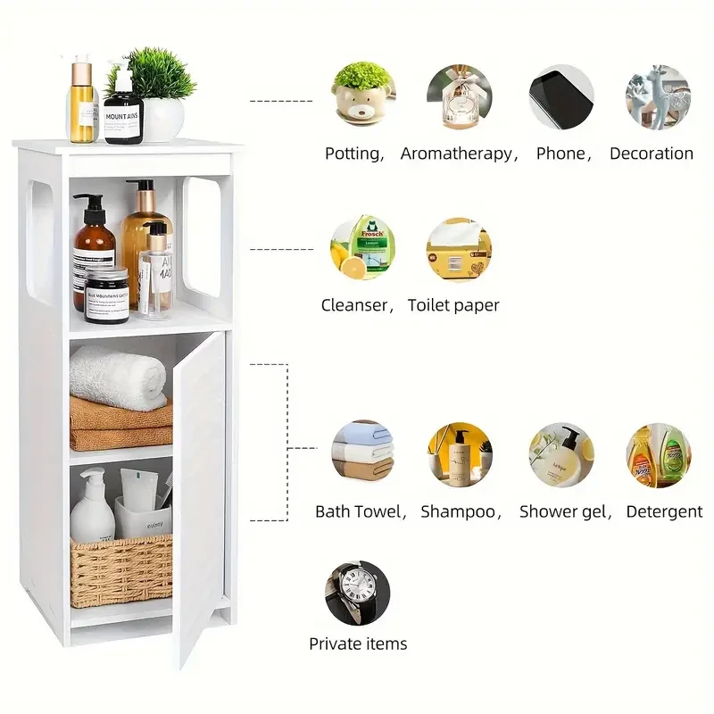 Freestanding PVC Bathroom Storage Cabinet