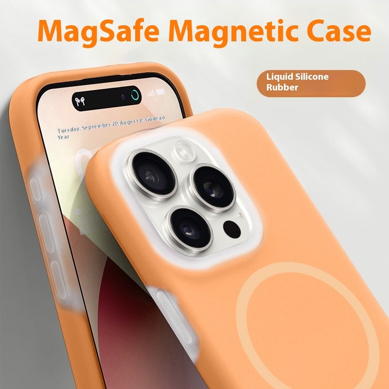 Solid Color Jelly Magnetic Liquid Silicone Phone Case