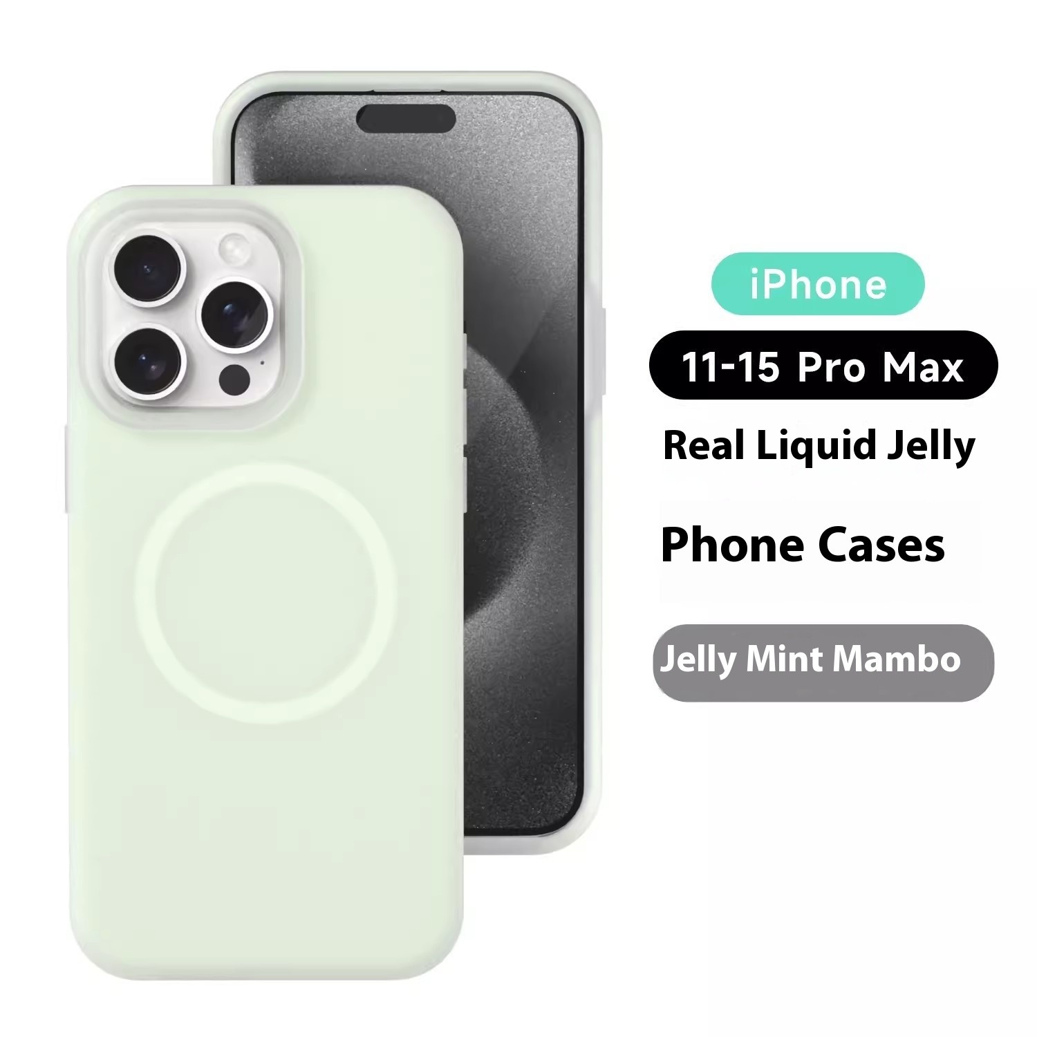 Solid Color Jelly Magnetic Liquid Silicone Phone Case