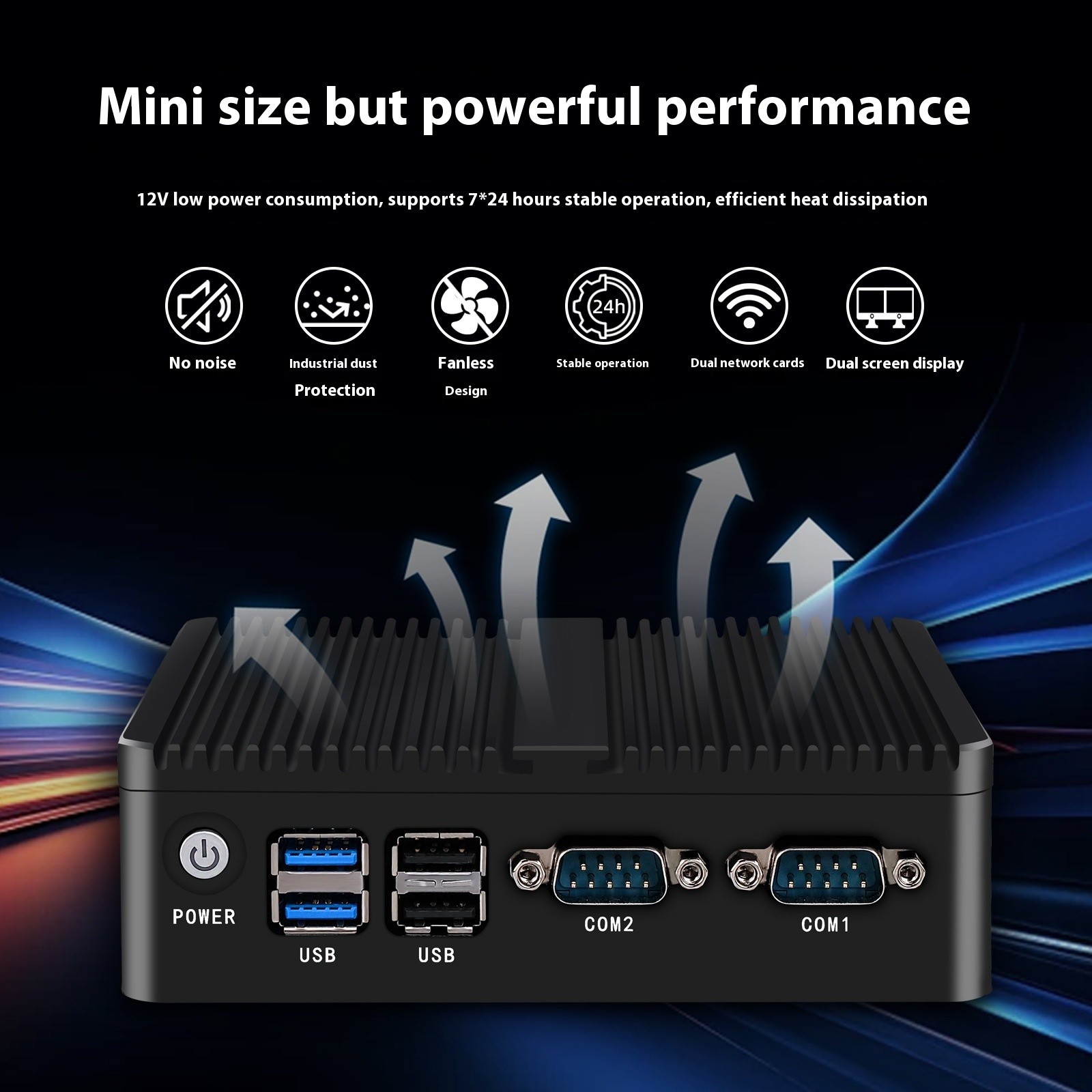 Industrial Control Quad-core Dual-network Microcomputer Embedded Fanless Mini-host