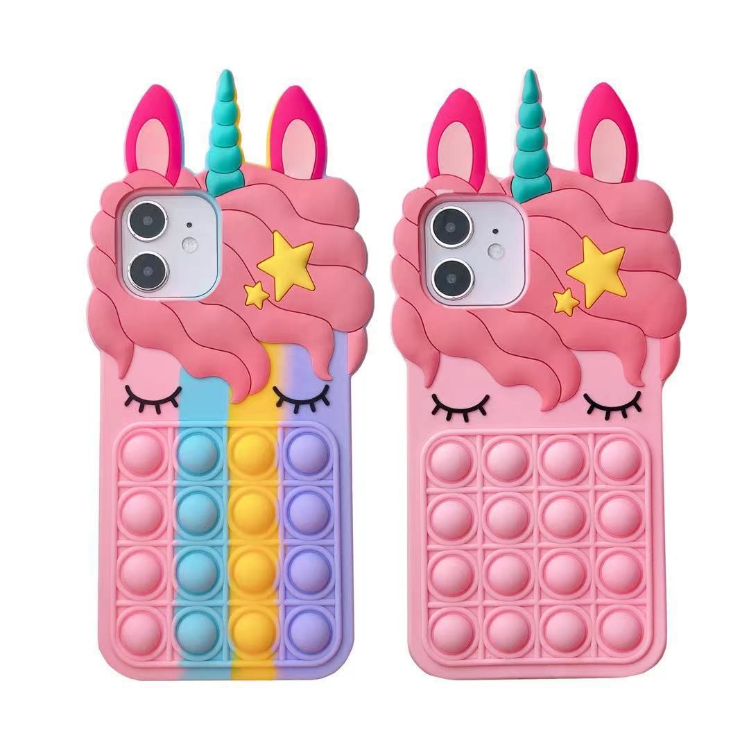 Cartoon Bubble Eyelashes Animal Multi-model Silicone Phone Case