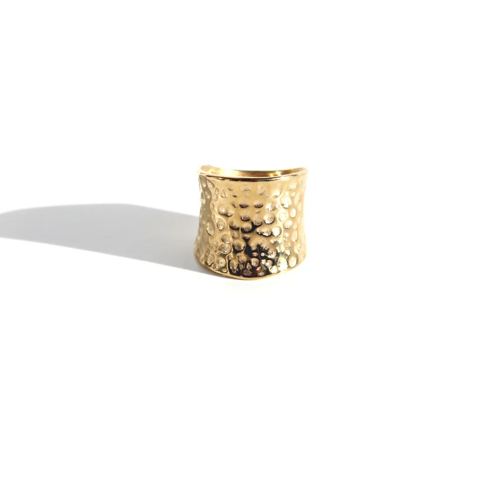 Ring - Wide Hammered Band