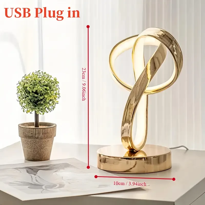 Golden Clover USB Table Lamp