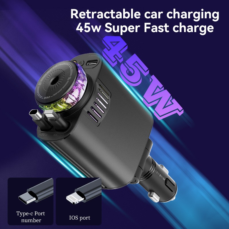 Multifunctional Purple Light Car Phone Charger