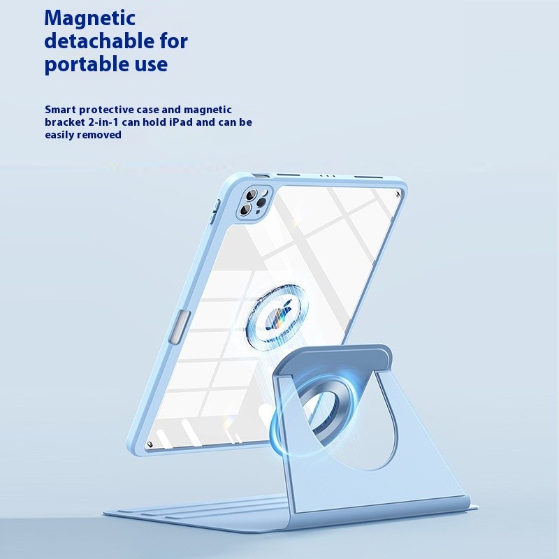Magnetic Split Protective Shell With Pen Slot Rotatable Plane Housing