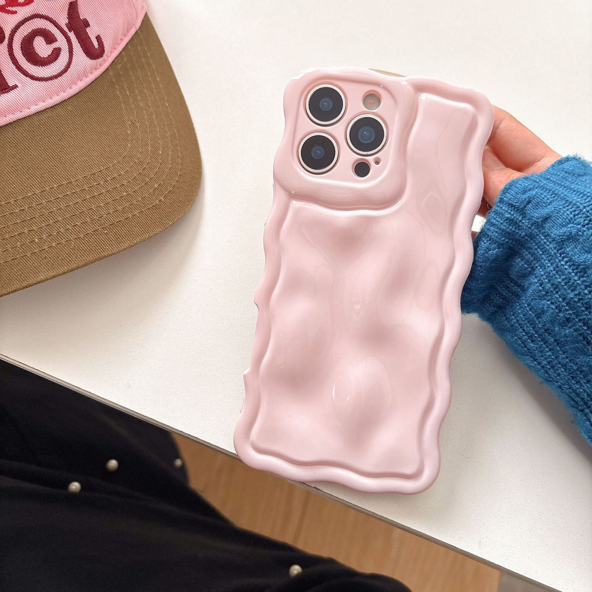 Ins Niche Water Ripple For 17pro Max Phone Case
