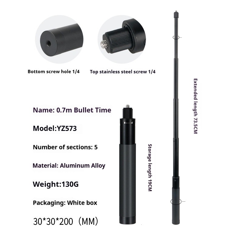 360 Selfie Stick Panoramic Camera Rotating Handle Time Extension Rod
