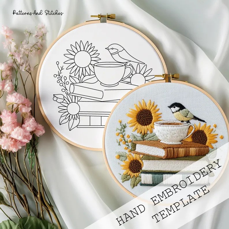 New Embroidery Bird Sunflower Series Material Package
