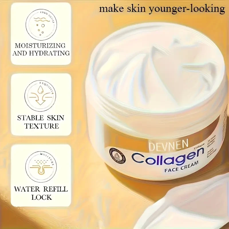 DEVNEN Collagen Face Cream - Hydrating & Light Beige-Enhancing with Hyaluronic Acid