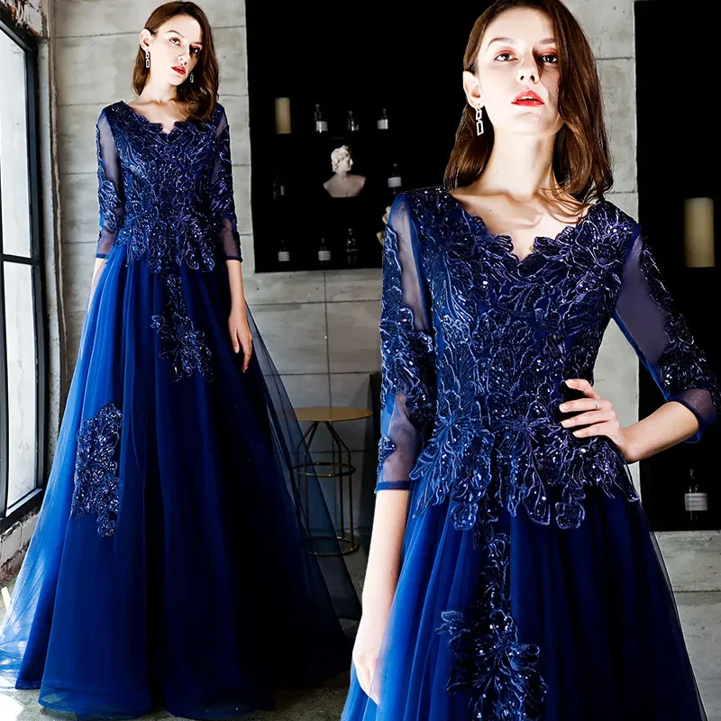 Blue Velour Dress