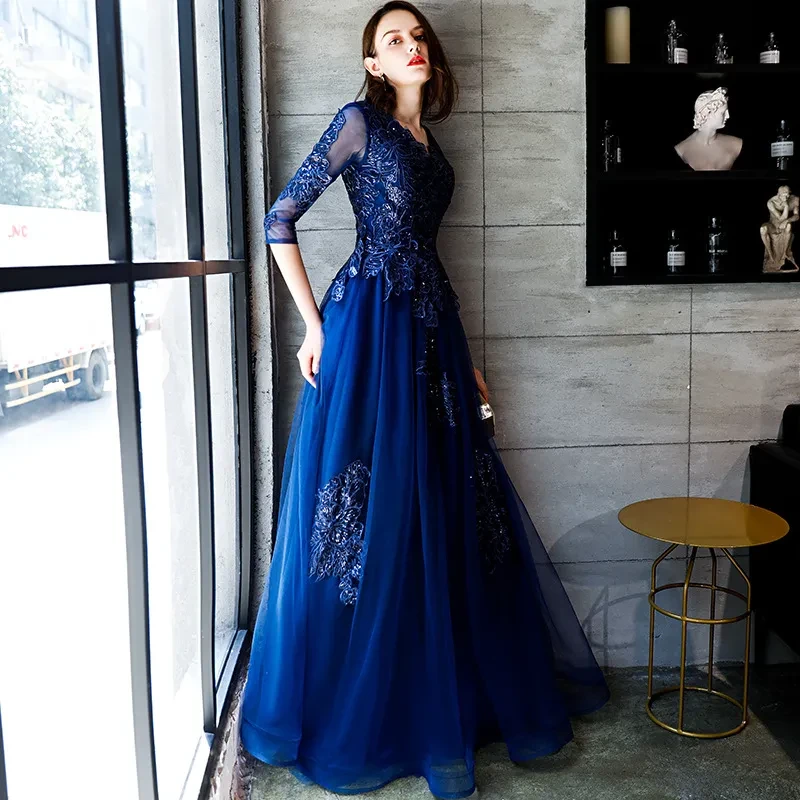 Blue Velour Dress