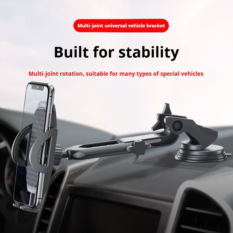 Car Mobile Phone Bracket Sucker Double Rod Rotating Telescopic Arm