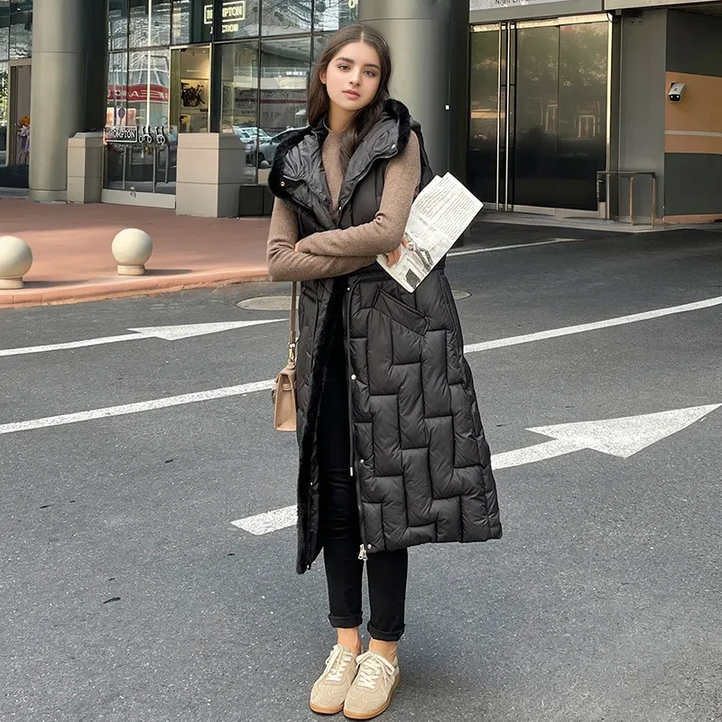 Black Vest Womens Long