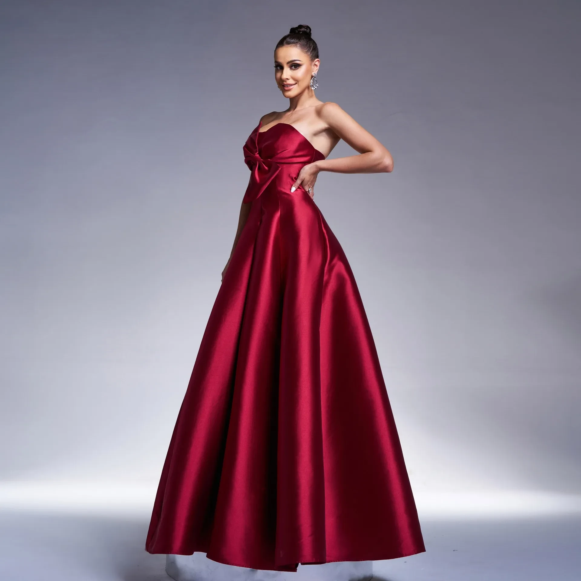 Burgundy Maid Of Honor Dress