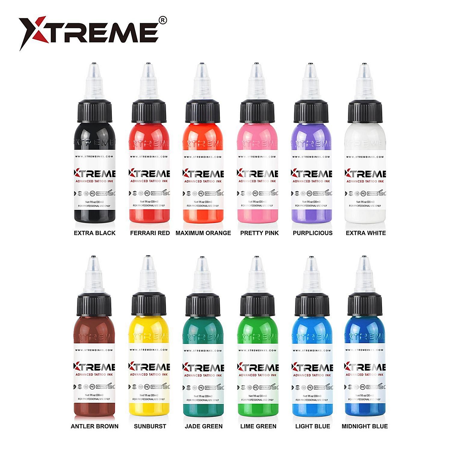 12 Primary Colour Set Xtreme Ink
