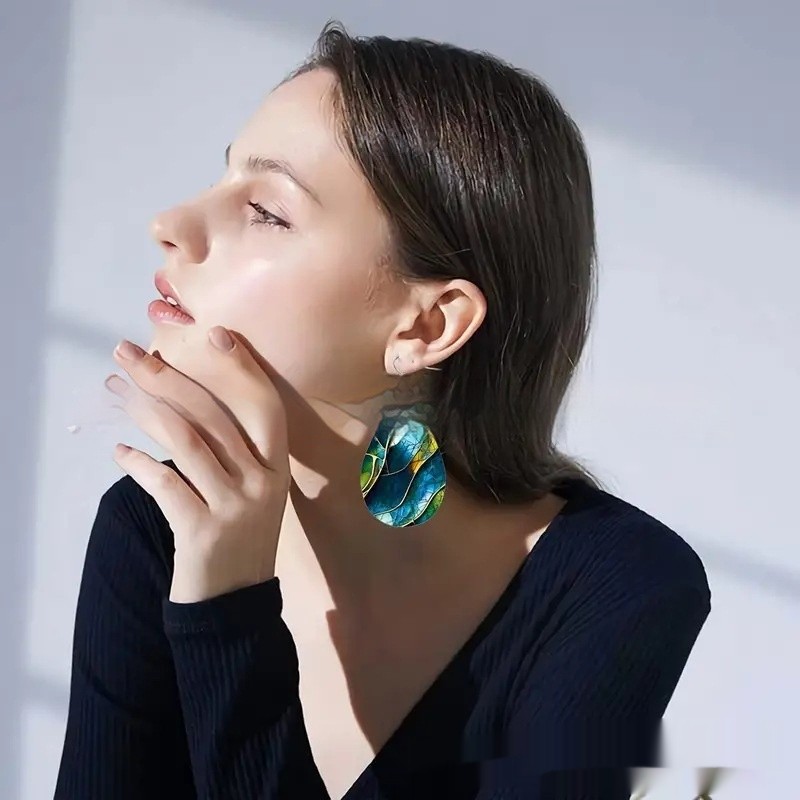 Personality Trendy Acrylic Flat Branch Knot Earrings Unique Earrings Eardrops