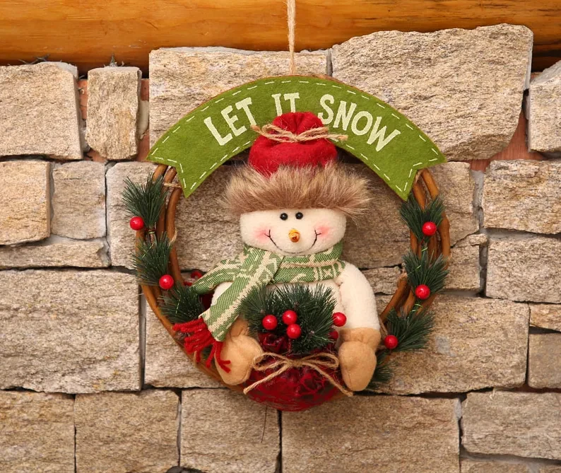 Garland christmas decoration scene arrangement