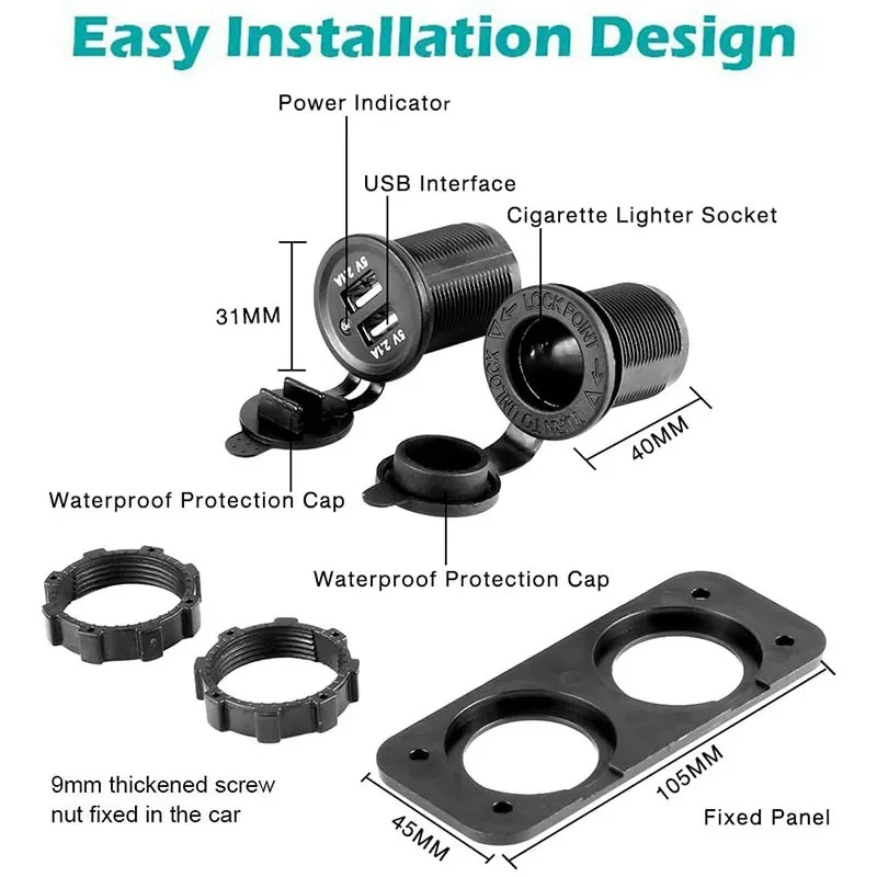 12V Socket Extension Lead